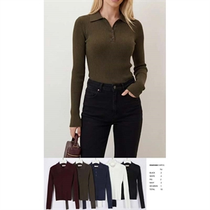 Sweter damski z dekoltem w serek