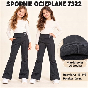Legginsy dzwony ocieplane dziewczęce  116-146cm
