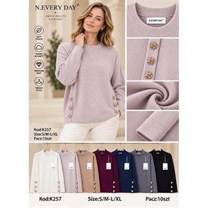 Sweter damski okrągły  S/M-L/XL