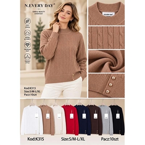 Sweter damski z półgolfem  S/M-L/XL