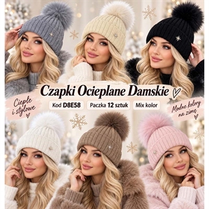 Czapka ocieplana damska