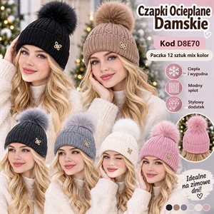 Czapka ocieplana damska