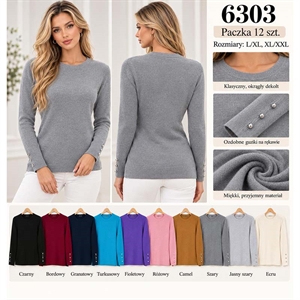 Sweter damski okrągły  L-2XL