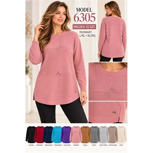 Sweter damski okrągły  L-2XL
