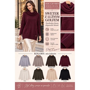Sweter damski z golfem  S/M-L/XL
