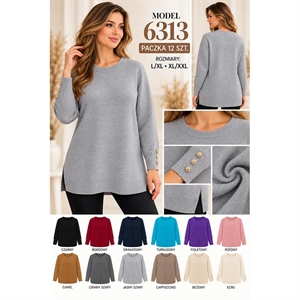Sweter damski okrągły  L-2XL