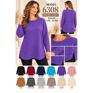 Sweter damski okrągły  L-2XL