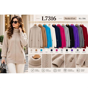 Sweter damski z golfem  XL/2XL