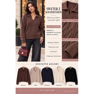 Sweter damski z kołnierzykiem