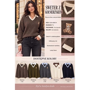 Sweter damski z kołnierzykiem