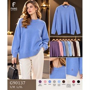 Sweter damski okrągły  S/M-L/XL