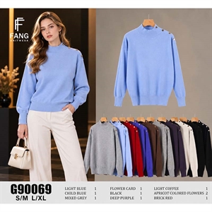 Sweter damski z półgolfem  S/M-L/XL