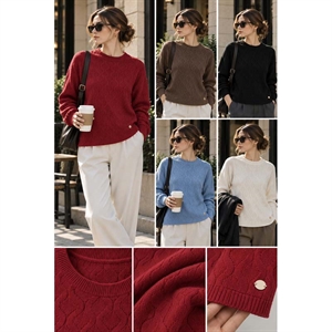 Sweter damski okrągły  M/L-L/XL