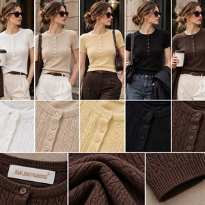 Sweter damski z krótkim rękawem