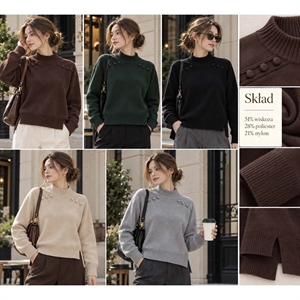 Sweter damski z półgolfem  S/M-M/L