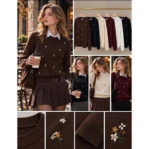Sweter damski okrągły
