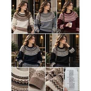 Sweter damski okrągły  S/M-M/L