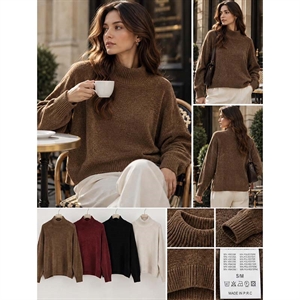 Sweter damski z półgolfem  S/M-M/L