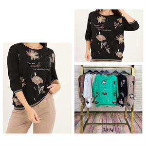 Bluzka damska z 3/4 rękawem  S/M-L/XL