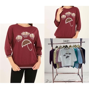 Bluzka damska z 3/4 rękawem  S/M-L/XL