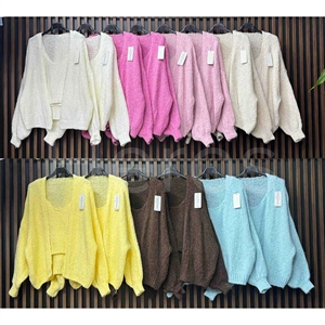 Kardigan damski + Sweter damski z krótkim rękawem - Produkt Włoski