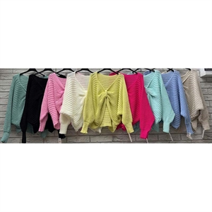 Sweter damski z dekoltem w serek