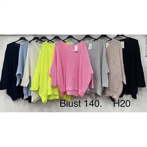 Sweter damski z dekoltem w serek biust (140cm)