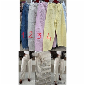 Jeansy szerokie nogawki  34-42