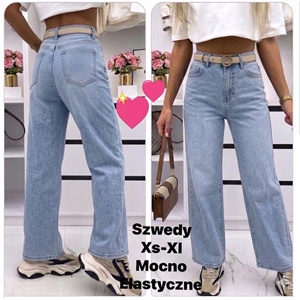 Jeansy szerokie nogawki  XS-XL