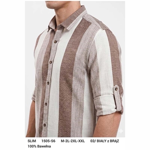 Koszula męska w paski krój slim fit produkt Turecki  M-2XL