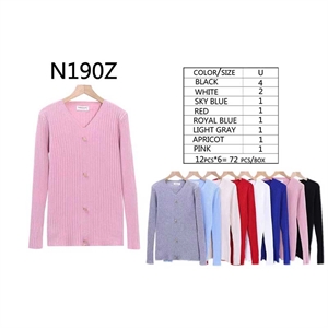 Sweter damski z dekoltem w serek