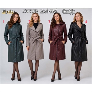 Płaszcz skórzany damski Big Size  2XL-7XL