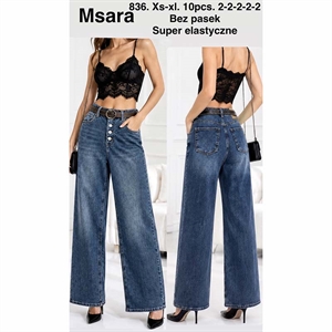 Jeansy szerokie nogawki Msara  XS-XL
