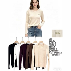 Sweter damski z dekoltem w serek