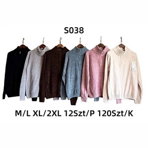Sweter damski na pół suwak  M/L-XL/2XL
