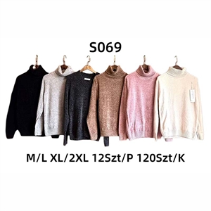 Sweter damski z golfem  M/L-XL/2XL