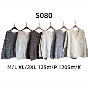 Sweter damski z dekoltem w serek  M/L-XL/2XL