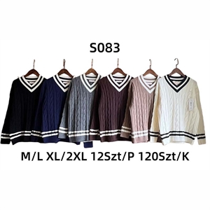 Sweter damski z dekoltem w serek  M/L-XL/2XL