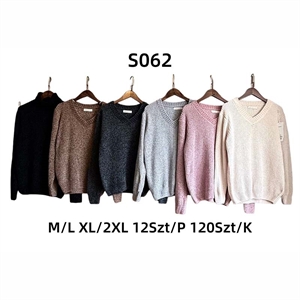 Sweter damski z dekoltem w serek  M/L-XL/2XL