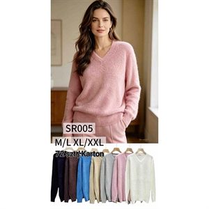 Sweter damski z dekoltem w serek M/L-XL/2XL
