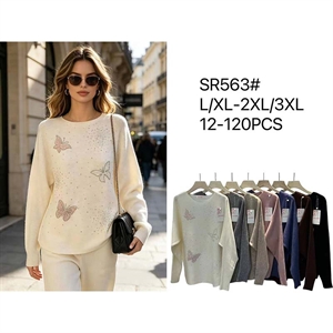 Sweter damski okrągły L/XL 2XL/3XL