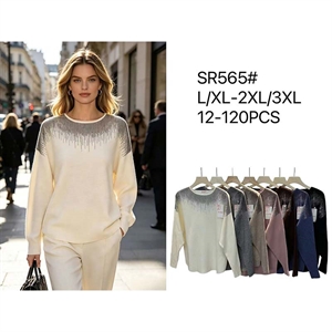 Sweter damski okrągły L/XL 2XL/3XL