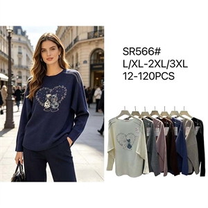 Sweter damski okrągły L/XL 2XL/3XL