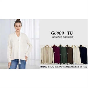 Sweter damski z dekoltem w serek