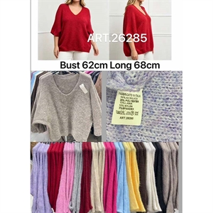 Sweter damski z dekoltem w serek