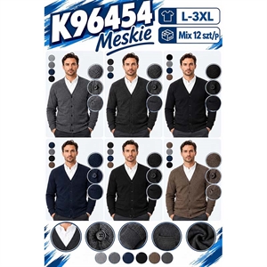 Sweter męski zapinany na guziki  L-3XL