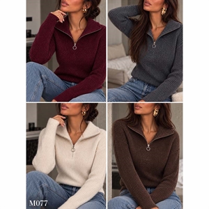 Sweter damski z dekoltem w serek