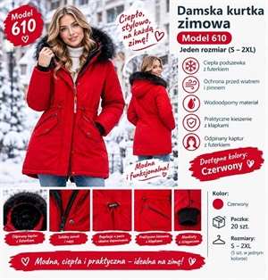 Kurtka zimowa damska  S-2XL