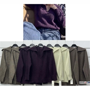 Sweter damski z dekoltem w serek