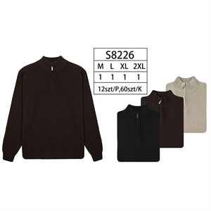 Sweter męski na pół suwak  M-2XL